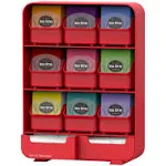 Mind Reader Tea Bag Organizer, 10.25"L x 3.25"W x 13.75"H, Red