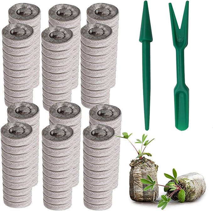 120pcs 30mm Peat Pellet Soil Plant Starters Plugs Pallet Seedling Soil Block, Seed Fertilizer Nutrient Block for Flowers, As Shown