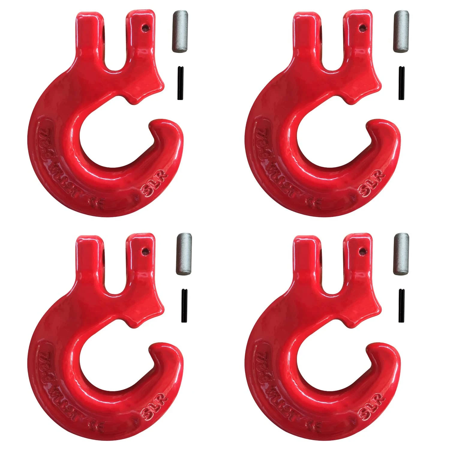 4Pack Choker Chain Logging Hook,5/16" Slip Chain Hook with 2 Tons /4400Lbs Working Load Limit for Loging Forest Clevis Hook