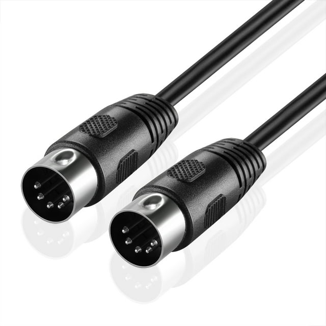 TNP MIDI Cable (1FT) - 5 Pin DIN Male Audio MIDI to MIDI Connector Interface Jack Plug Wire Cord