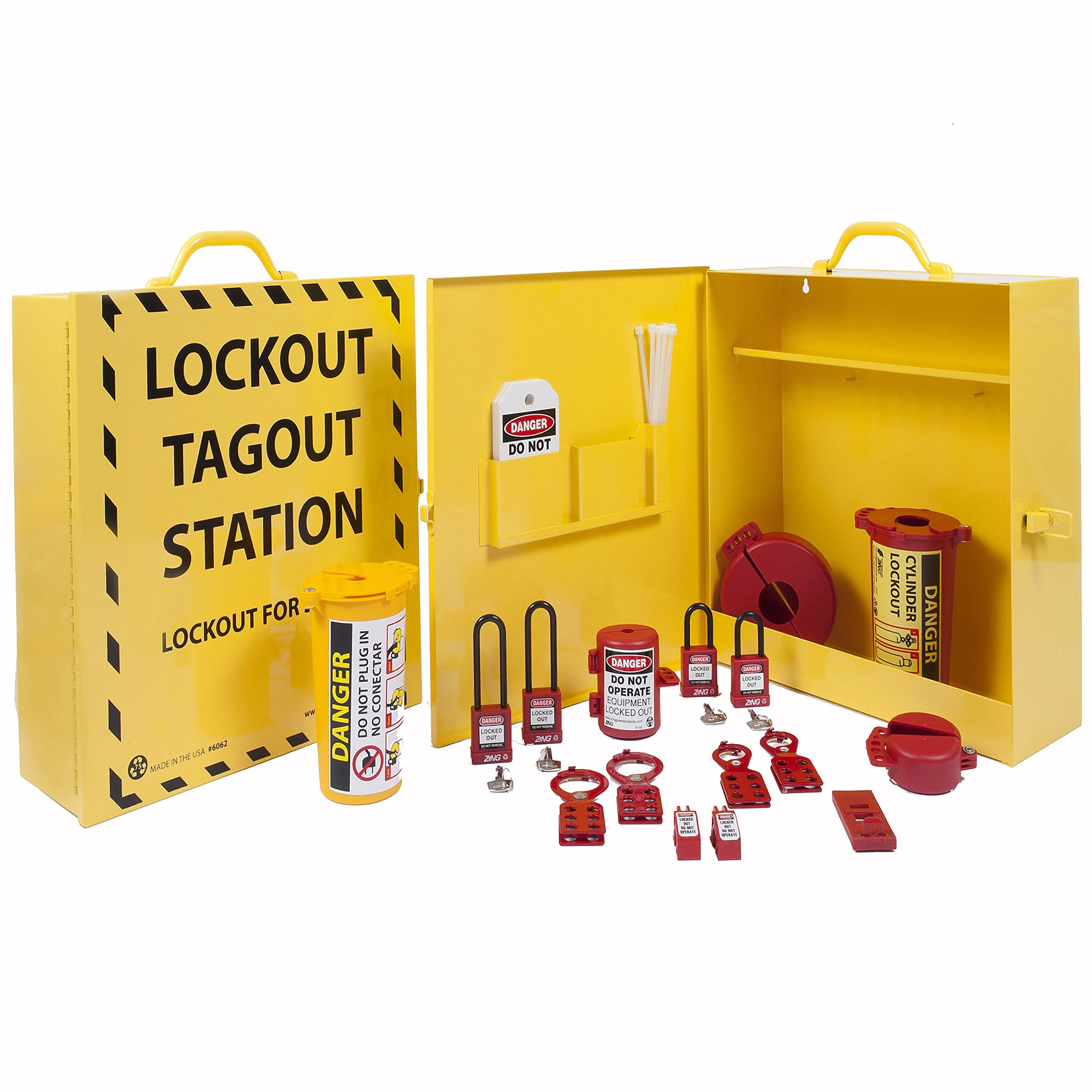 ZING Lockout Station: 37 Components Included, Electrical/Valve, Lockout Station, Text