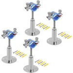 4 Pcs Adjustable Pipe Supports for Nominal 3/4" Pipe, 304 Stainless Steel Wall Mount Ceiling Pipe Bracket Clamps for Outside Diameter 25mm(1-inch) Pipe Tube