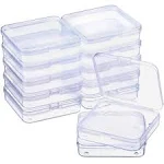 12 Small Rectangle Clear Plastic Lightweight Containers Storage Box With Lid USA