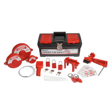 Valve Lockout Tagout Kit with Aluminum Safety Padlocks in Toolbox - 49% Savings Versus Purchased Separately