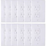 AUSTOR Electric Outlet Covers Baby Safety Self Closing Wall Socket Plugs Plate Alternate for Child Proofing, 12 Pack