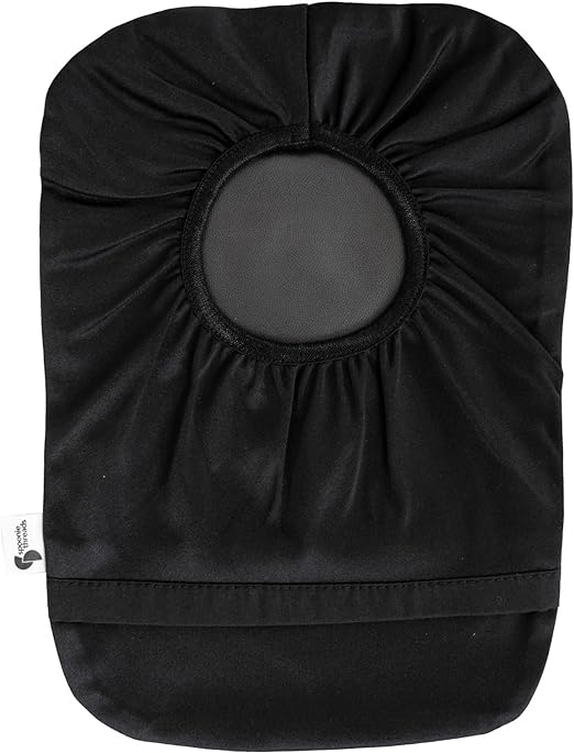 Black Elastic Ostomy Bag Cover | Fashionable & Adjustable Colostomy Stoma Ileostomy Pouches | Black, Size 6x9 (Large Opening)