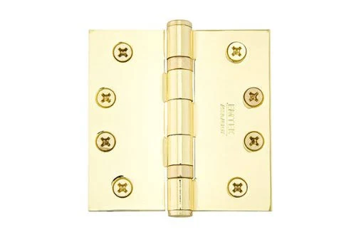 Emtek 9600 Brass Hinges (Pair) - Heavy Duty Ball Bearing - Square Corners - 4" x 4" - 964147 - French Antique (US7)