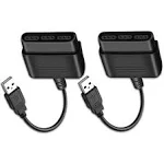 vienon PS2 Controller to USB Adapter Converter, 2 Pack Compatible with PS1/PS2 Controller Gamepad to PS3/PC Controller No Need Driver