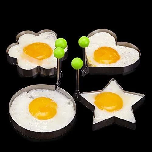 lansue Kitchen Stainless Steel Fried Egg Mold Heart Pancake Mould Mold Ring ...