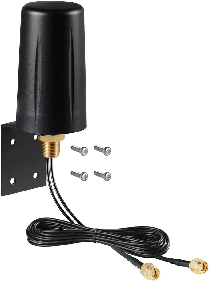 Waterproof 5dBi 3G 4G/LTE 2x2 MIMO Low Profile Omni-Directional Antenna with 10 ft Coax Cables for Verizon AT&T T-Mobile Sprint Cellular Cisco, Cradlepoint, Digi, Pepwave 4G LTE Router，Eifagur