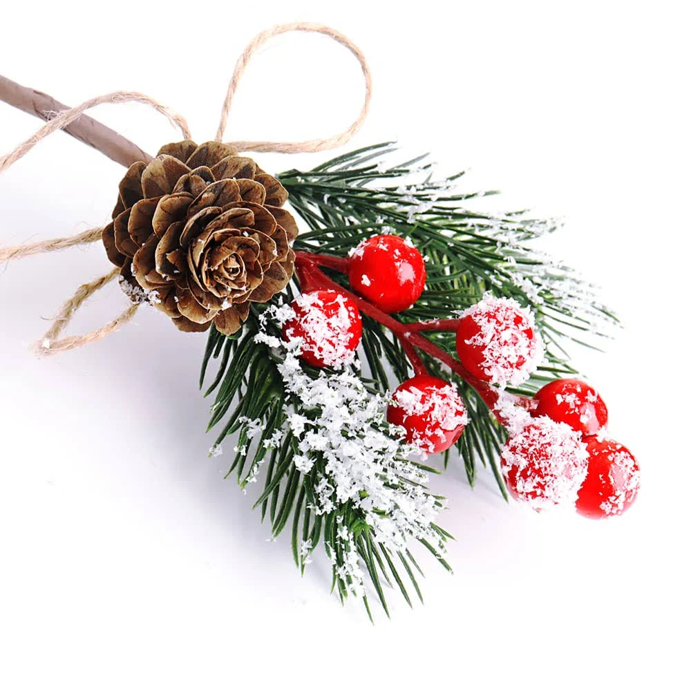 Futerly 8 Pcs Christmas Berries Pine Cones