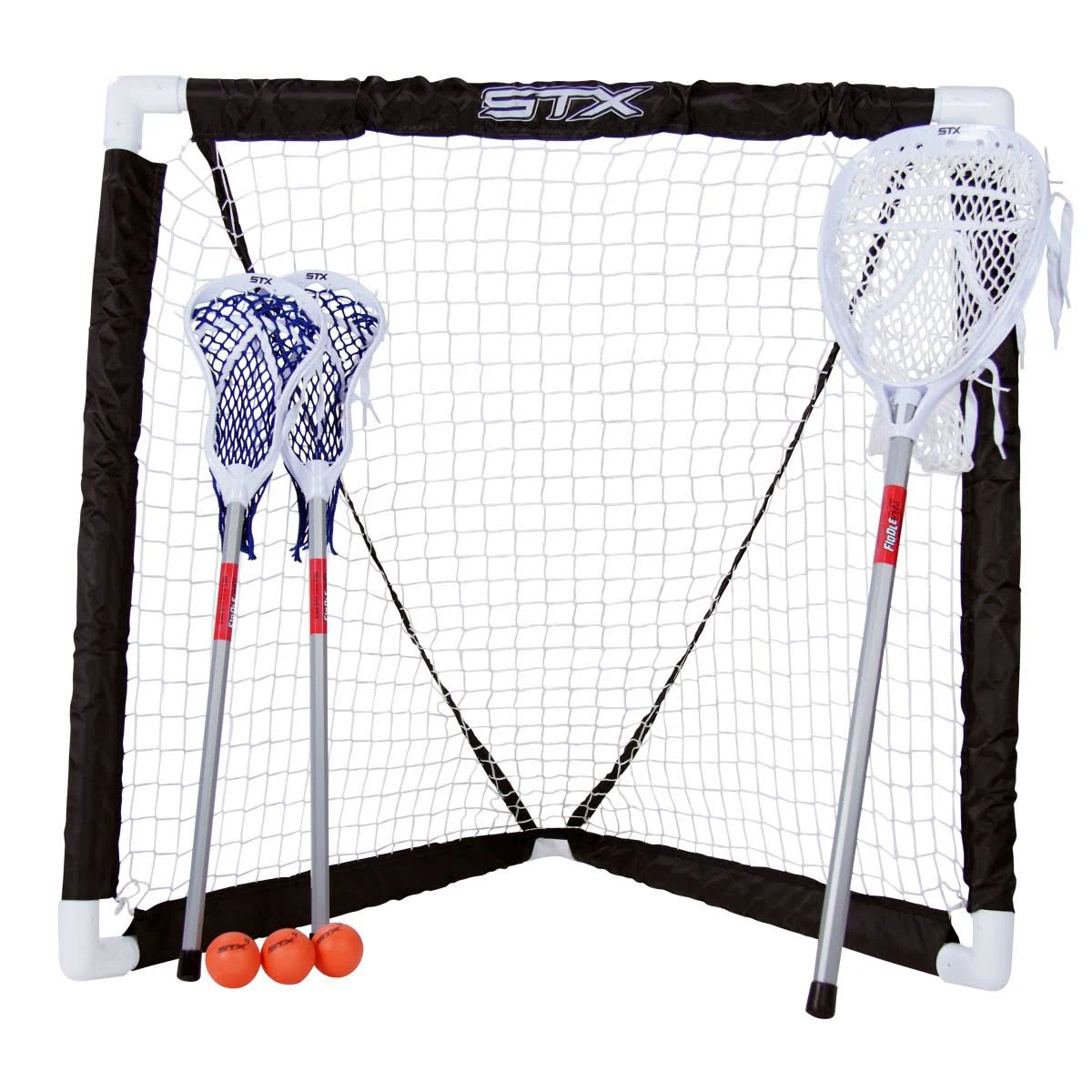 FiddleSTX Three Player Game Set with Two Field Player Sticks One Goalie Stick...