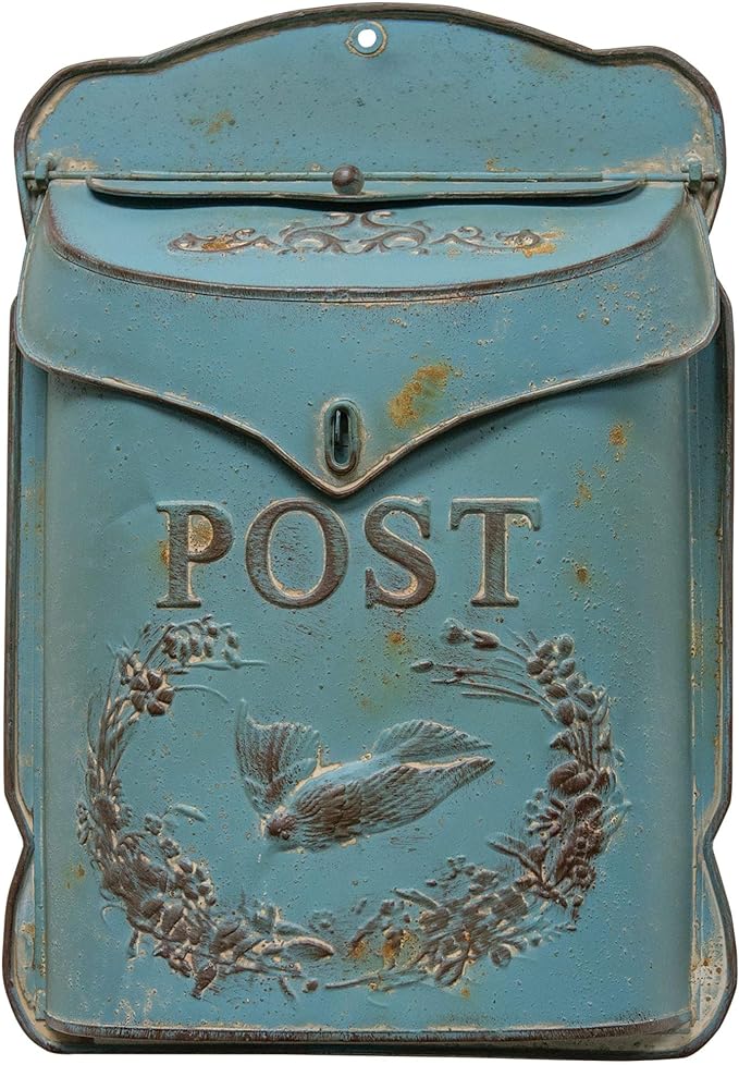 CWI Gifts Rustic Blue Post Box