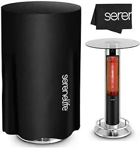 SereneLife Patio Heater Cover for SLOHT48 Infrared Outdoor Electric Space Heater, Heavy Duty Propane Heater Cover, Durable, Tearproof Waterproof Dustproof, Wind/Sunlight/Snow Resistant