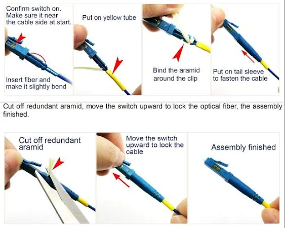 10pcs LC UPC Fiber Optic Quick Connector Fiber Fast Connectors Singlemode 9/1...