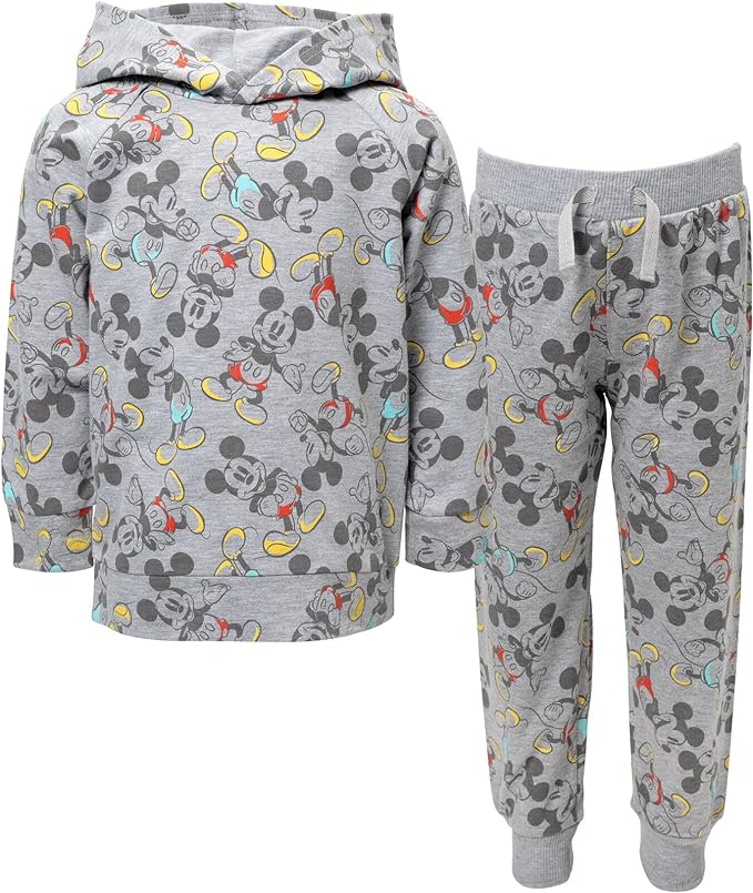 Disney Mickey Mouse Little Boys French Terry Pullover Hoodie and Jogger Pants Set ...