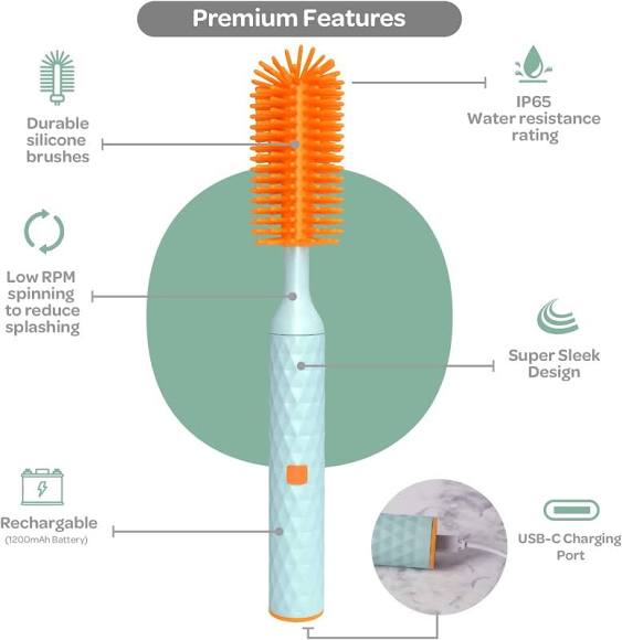 Büki Electric Baby Bottle Cleaning Brush Set