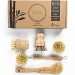 ARYA. Wooden Dish Brush Set | 4 Kitchen Washing Up Brushes &amp; One Replacement ...