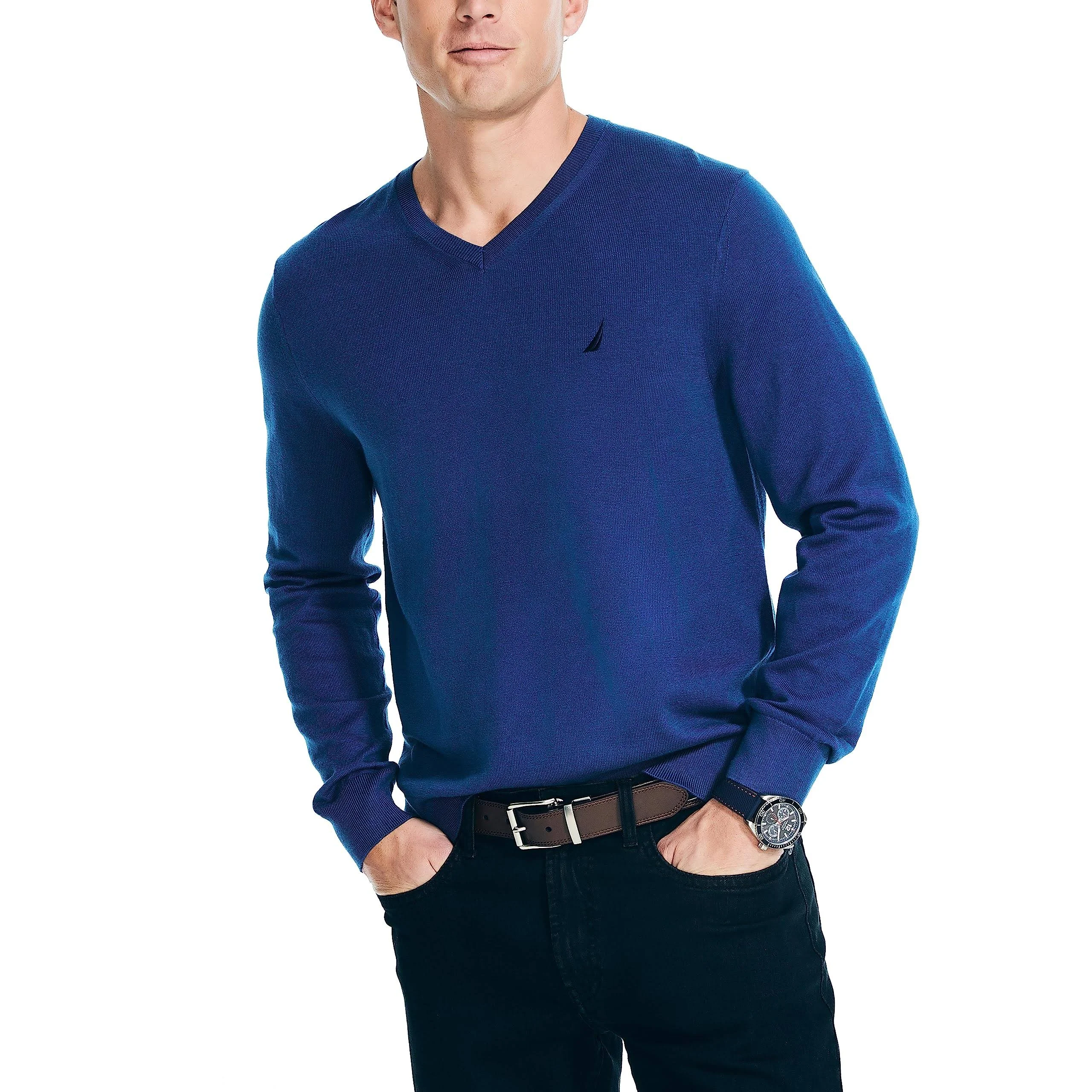 Nautica Men's Classic Fit Navtech Soft V-Neck Sweater