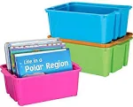 Really Good Stuff Stackable Plastic Book and Organizer Bins