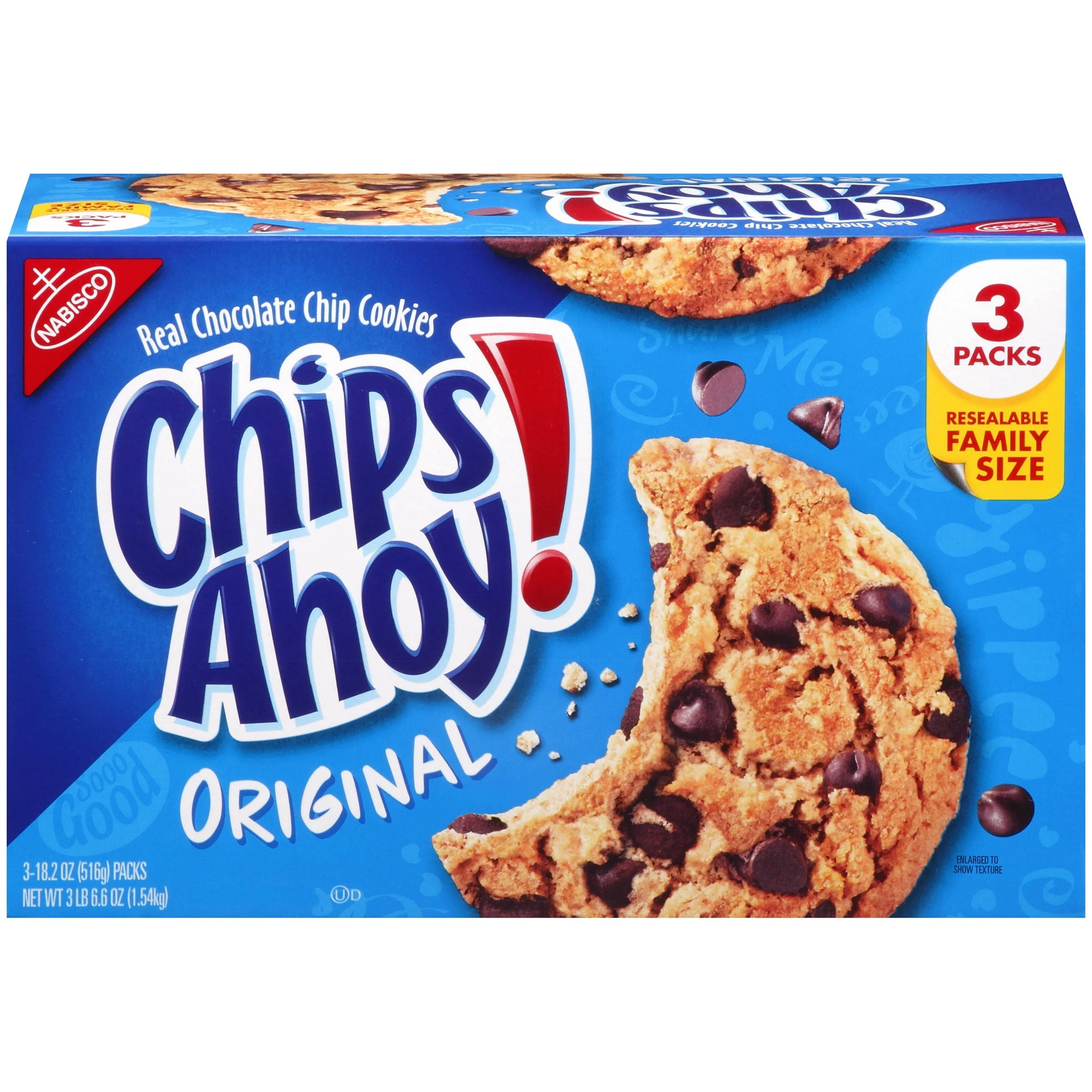 CHIPS AHOY! Original Chocolate Chip Cookies & Chewy Cookies Bundle, Family Size, 3Count(Pack of 1)