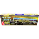 Skill 3 Model Kit Fruehauf Plated Tanker Semi-Trailer "Sunoco" 1/25 Scale Model by AMT