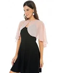 olyrjie Soft Chiffon Shawls Wraps for Evening Dress Wedding Cape Cover Up for Women(Chiffon Blush)