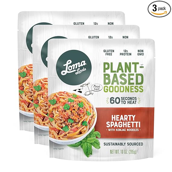 Loma Linda - Plant-Based Complete Meal Solution Packets (Hearty Spaghetti (10 oz.), 3 Pack)