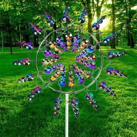 3D Wind Kinetic Sculpture Metal Wind Spinners Suitable for Outdoor Garden Terrace Lawn Yard Landscape Decoration