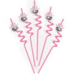 xo, Fetti Disco Cowgirl Pink Reusable Straw Set - 12 pc | Last Disco Bachelorette Decorations, Rodeo Birthday Party Supplies,Space Cowboy Favors