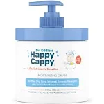 Happy Cappy Dr. Eddie's Moisturizing Cream For Children, Soothes Dry, Itchy, Irritated, Eczema Prone Skin, Dermatologist Tested, No Fragrance, No Dye, Non-Greasy, 12 oz Jar With Pump