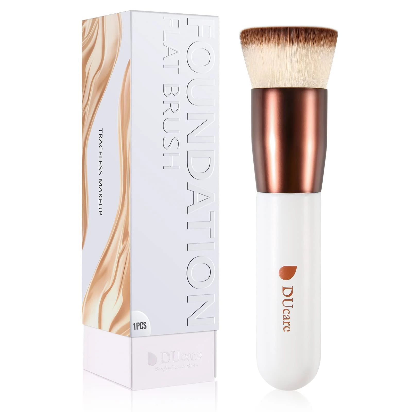 DUcare Flat Top Kabuki Foundation Brush, Single Flat Foundation Brush