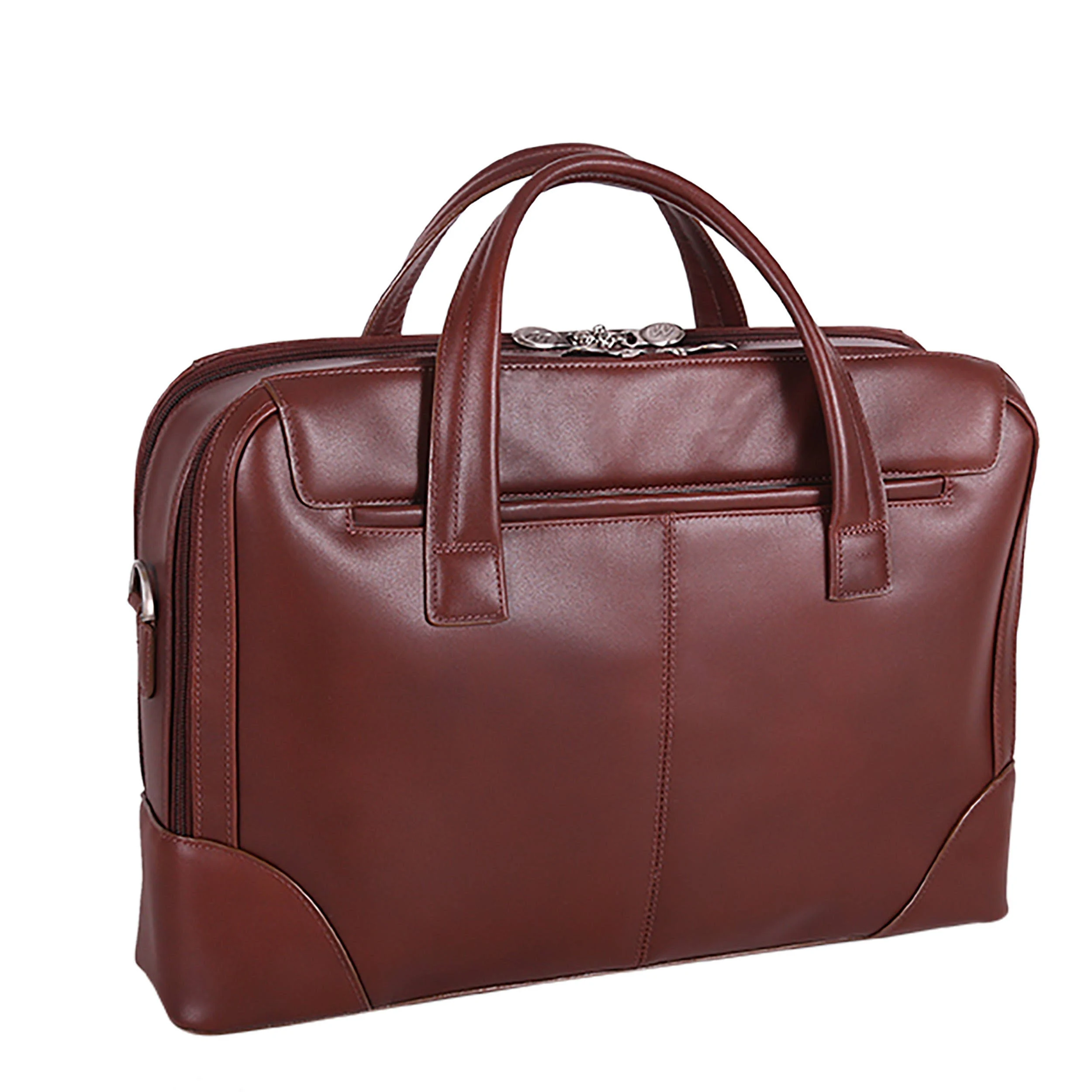 McKlein USA Harpswell 17" Leather Dual Compartment Laptop Briefcase Assorted Colors - LuggageDesigners