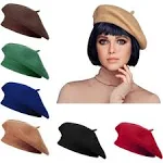 6PCS Beret Hat Wool French Beanie Hat Outdoor Hat Winter Hat Fashion Lady Hat