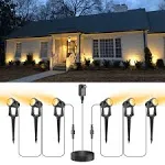 VOLISUN Outdoor Uplights Spotlights,Low Voltage Landscape Lights with Transformer and 75ft Cable,Waterproof Landscape Lighting spot Lights for House,Fence,Tree, Flags(6Packs,Warm White)