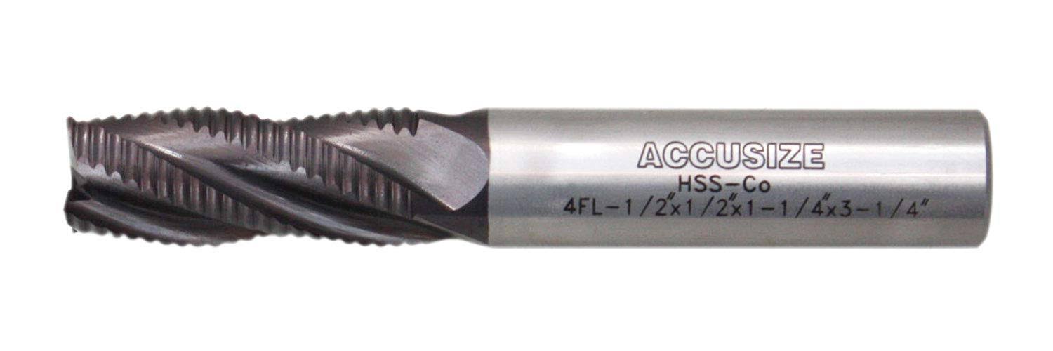 Standard Tooth M42 8% Cobalt Tialn Roughing End Mill 1&#039;&#039; Diameter 1&#039;&#039; Shank Diam