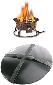 Heininger 58,000 BTU Portable Propane Outdoor Fire Pit and Cover with Carrying Handle