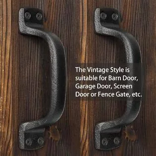 Livfodrm Black Barn Door Handles Cast Iron Gate Handle, Rustic Solid Heavy Duty ...