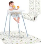 Minimono Baby Splat Mat for Under High Chair - 30 Pcs Disposable and Waterproof Splash Mats - 40"x47" Multipurpose Activity Mat for Picnic Art Craft - Baby Led Weaning Supplies (Fruits and Vegetables)