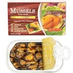 MW Polar Seafood, Smoked Mussels, 3-Ounce Pack of 24