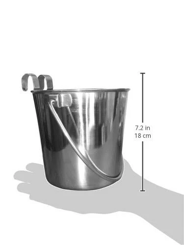 QT SS Flat-Sided Pail-Bucket W-Hooks - 2 QT