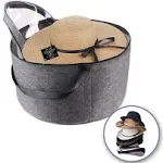 Treehouse London XL Felt Hat Storage Box with Lid (17.5"D x 11.5 H) - Luxury ...