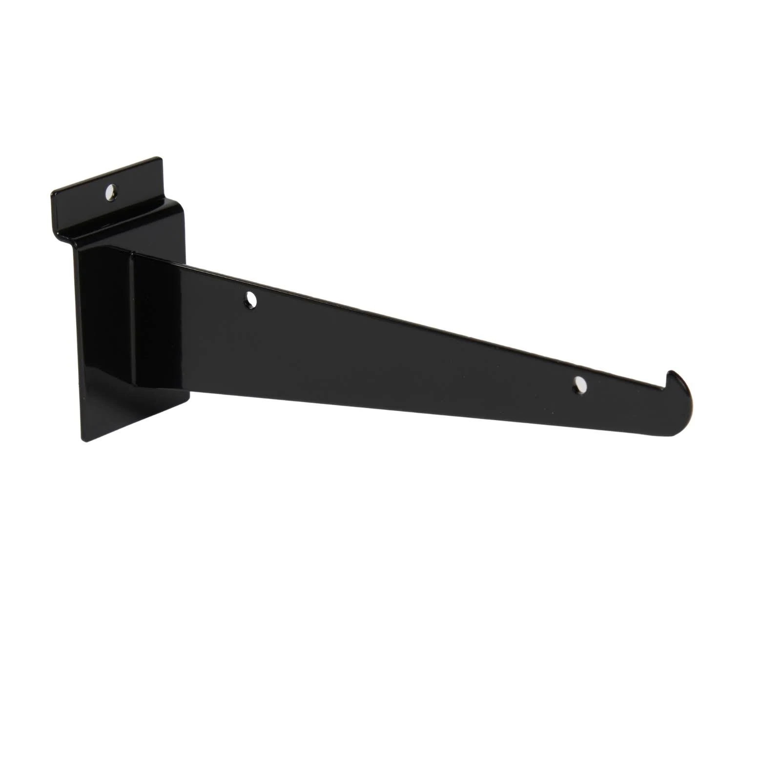 Set of 10 Slatwall 8&#034; Knife Shelf Brackets Black Lip Retail Shelving Bracket