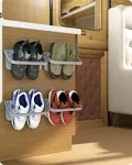 Baffect Hanging Shoe Organizer 4 pieces,Shoe Holder Foldable Wall Mounted Shoe Rack Hanging Shelf for Shoes Storage Rack Wall Shelf for Shoes (Gray)