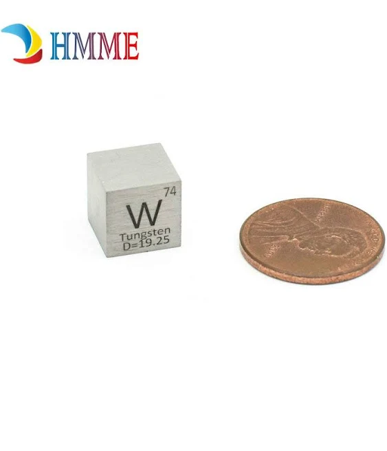 Tungsten Cube W 99.95% Wolfram Element Cube Pure 10mm Density Cube for Element Collection Periodic Table Hunter, and More (0.39", Tungsten)