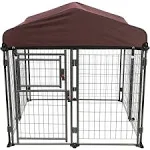 TRIXIE Deluxe Outdoor Dog Kennel with Cover, Portable and Expandable, Heavy Duty, Kennel System, Lockable, Foldable, Easy to Store, Medium