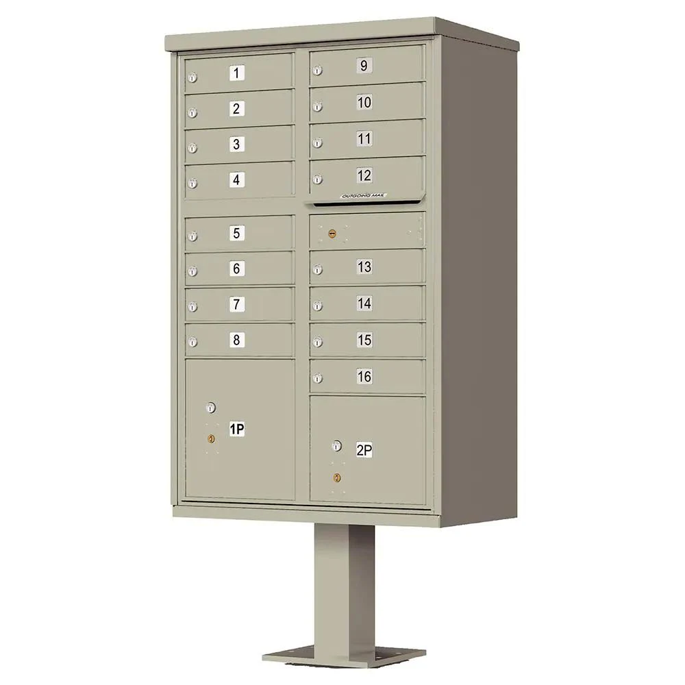 Vital 16 Door CBU Cluster Mailbox - Postal Grey