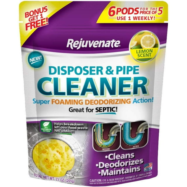 Rejuvenate Garbage Disposal and Drain Pipe Cleaner Powerful Foaming Action and R