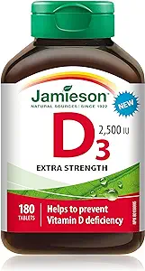 Jamieson Vitamin D3 - 2,500 IU Extra Strength - 180 Tablets