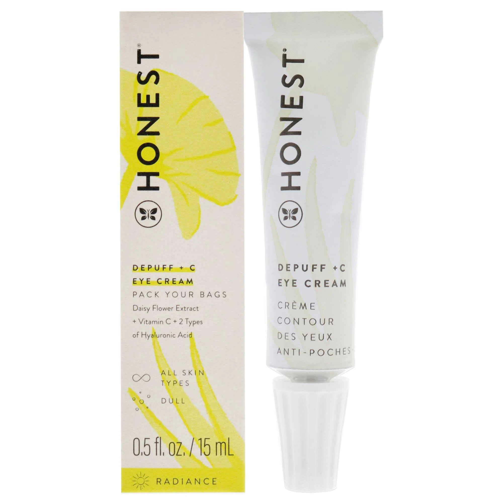 Honest Eye Cream, Depuff + C, Radiance - 0.5 fl oz